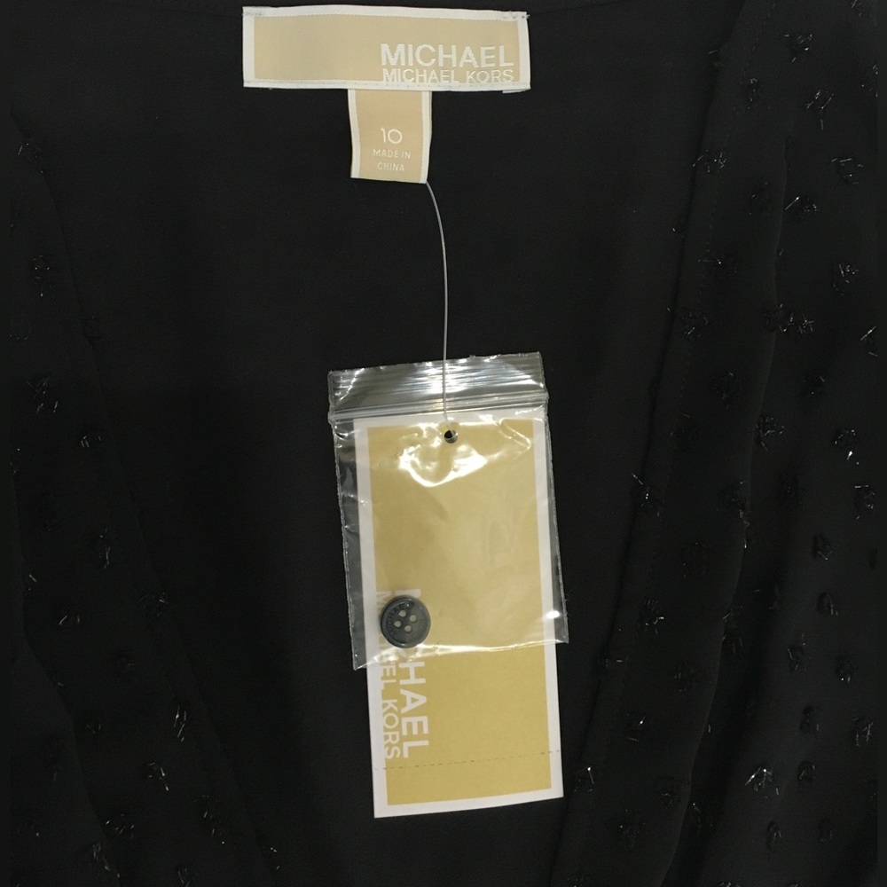 MICHAEL Michael Kors Deep Pleated Swiss Dot Mini Dress, 10 - Picture 12 of 13